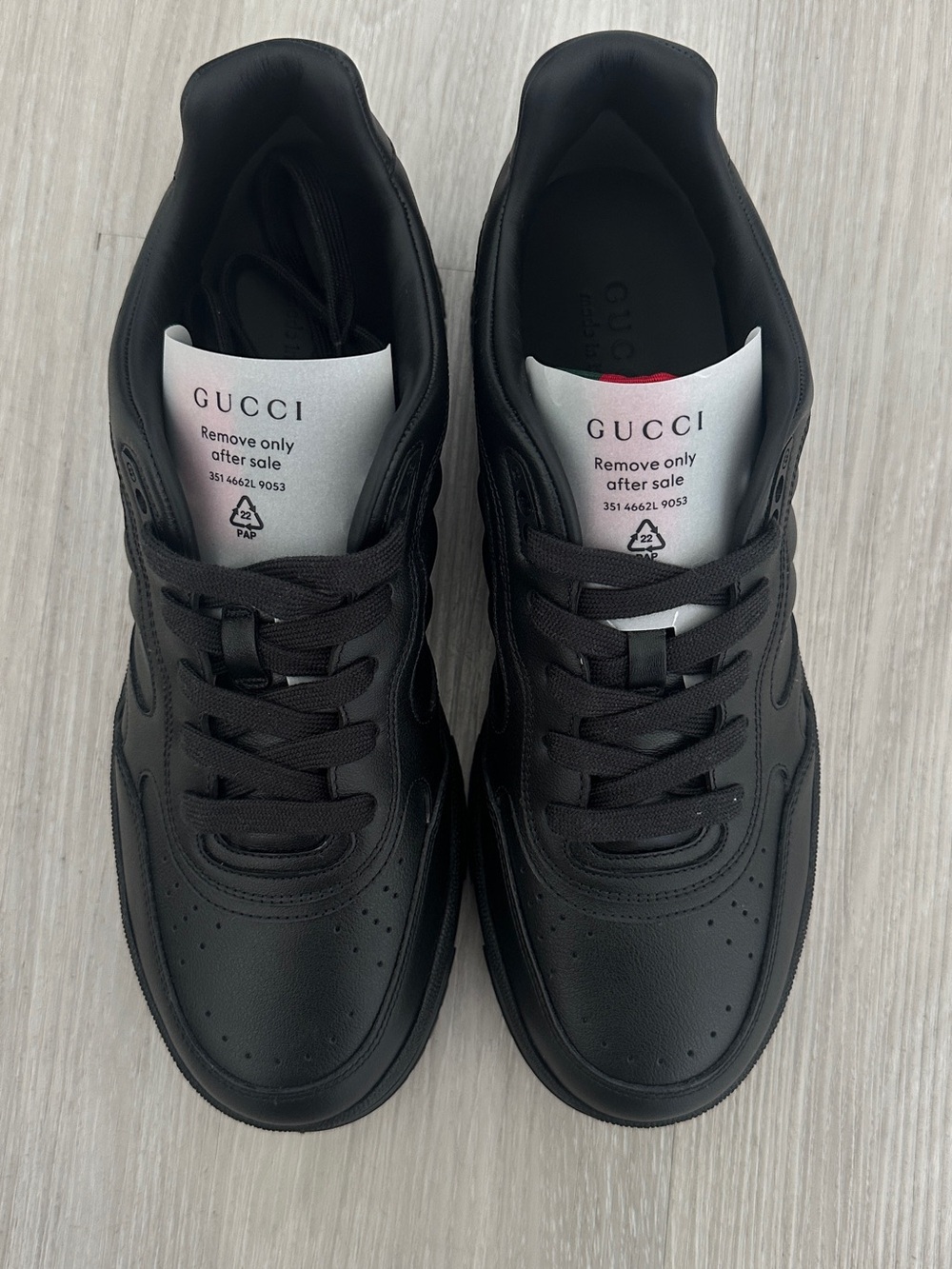 Gucci Re-Web Low Top Sneaker Black Leather (SKU 786186) 10/US 10.5
